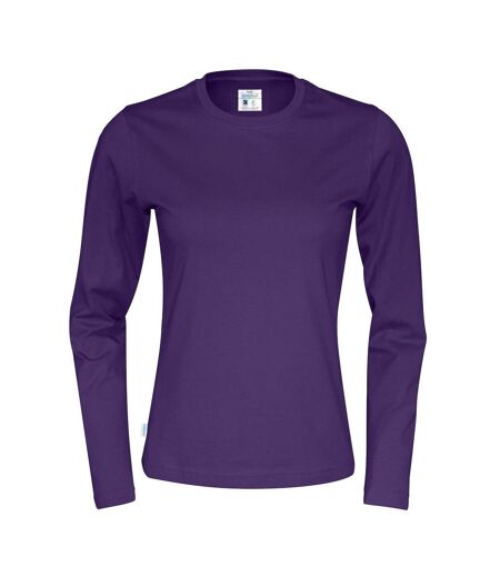 Womens/ladies long-sleeved t-shirt purple Cottover