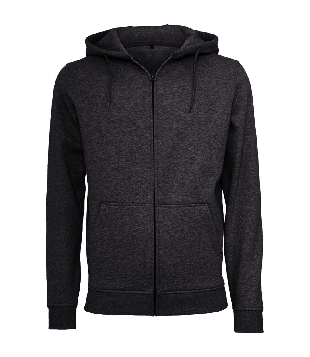 Build Your Brand Mens Heavy Zip Up Hoodie (Black) - UTRW5680