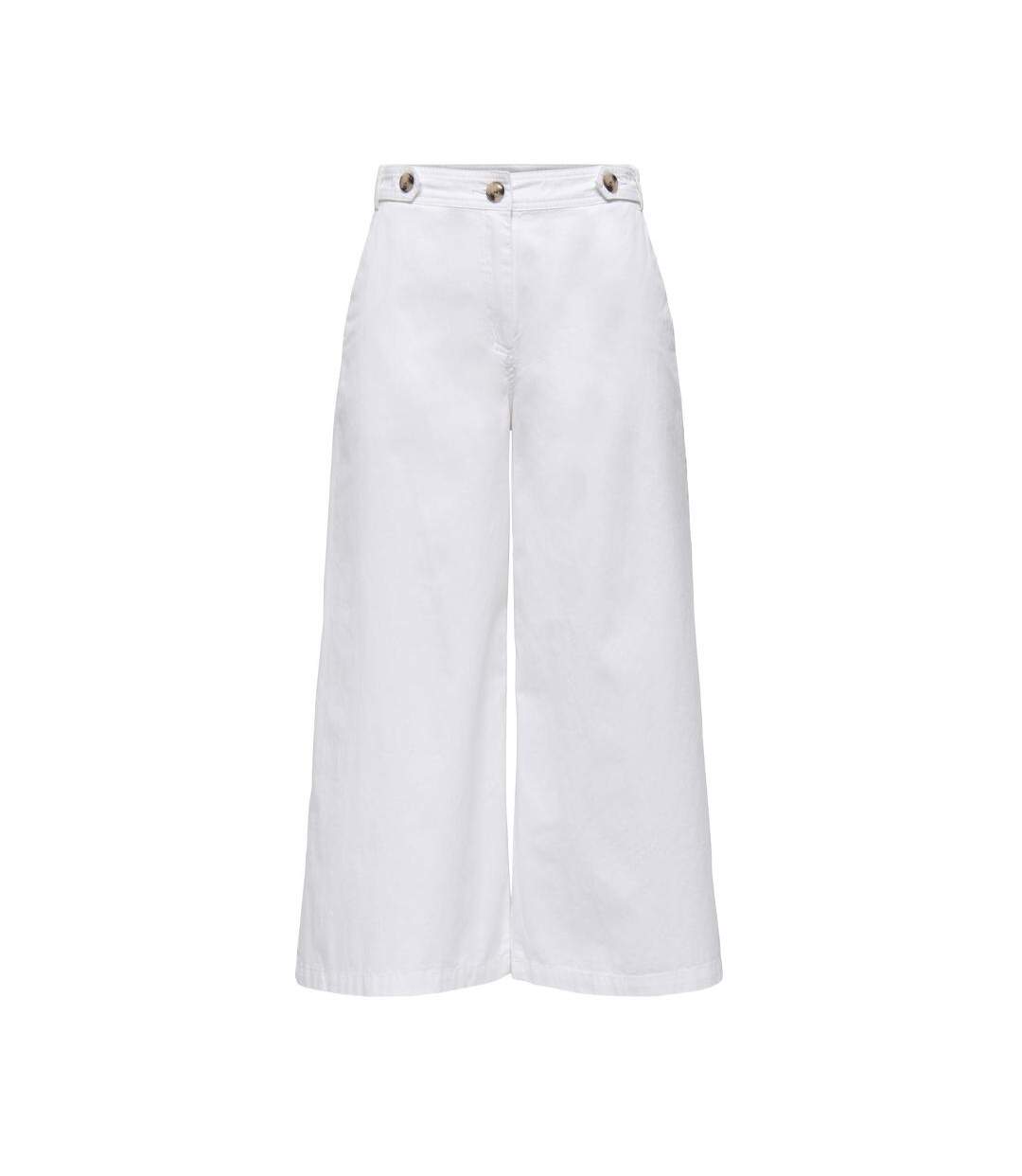 Pantalon fluide blanc femme jdy laura-1