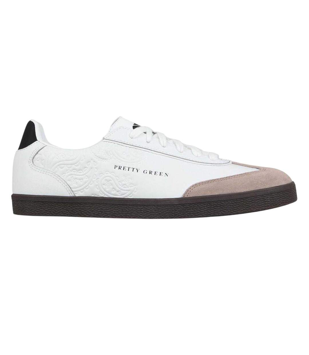 Mens Moorgate Leather Trainers White Pretty Green-1