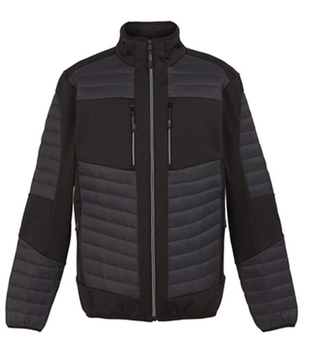 Veste softshell bicolore - RGA563 - gris foncé et noir