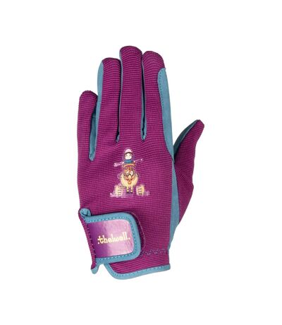 Gants d´équitation thelwell collection enfant violet / bleu mer Hy