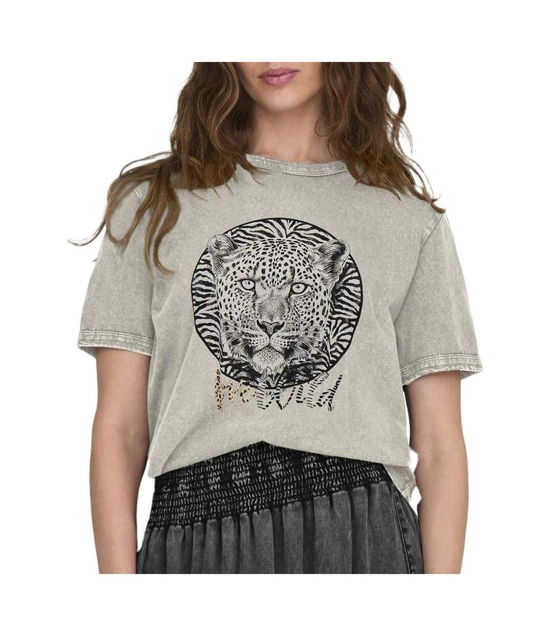 T-shirt beige femme jdy elina-1
