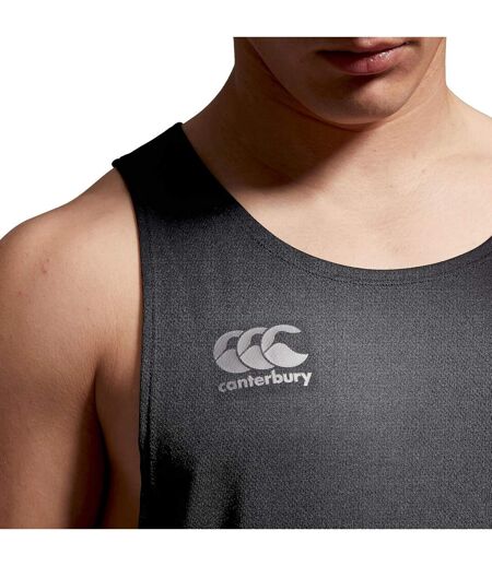 Mens Super Light Tank Top Black Gunmetal Grey Canterbury