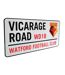 Watford FC - Plaque de rue Vicarage Road (Noir/ Jaune/ Rouge) (Taille unique) - UTSG18524