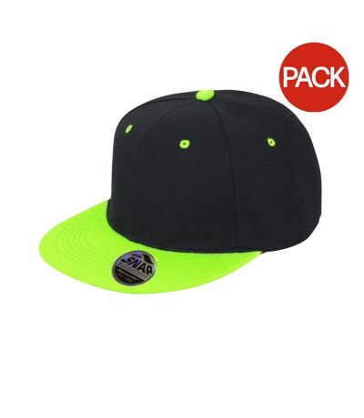 Lot De 2  Casquettes Bronx Adulte Noir Vert Citron Result