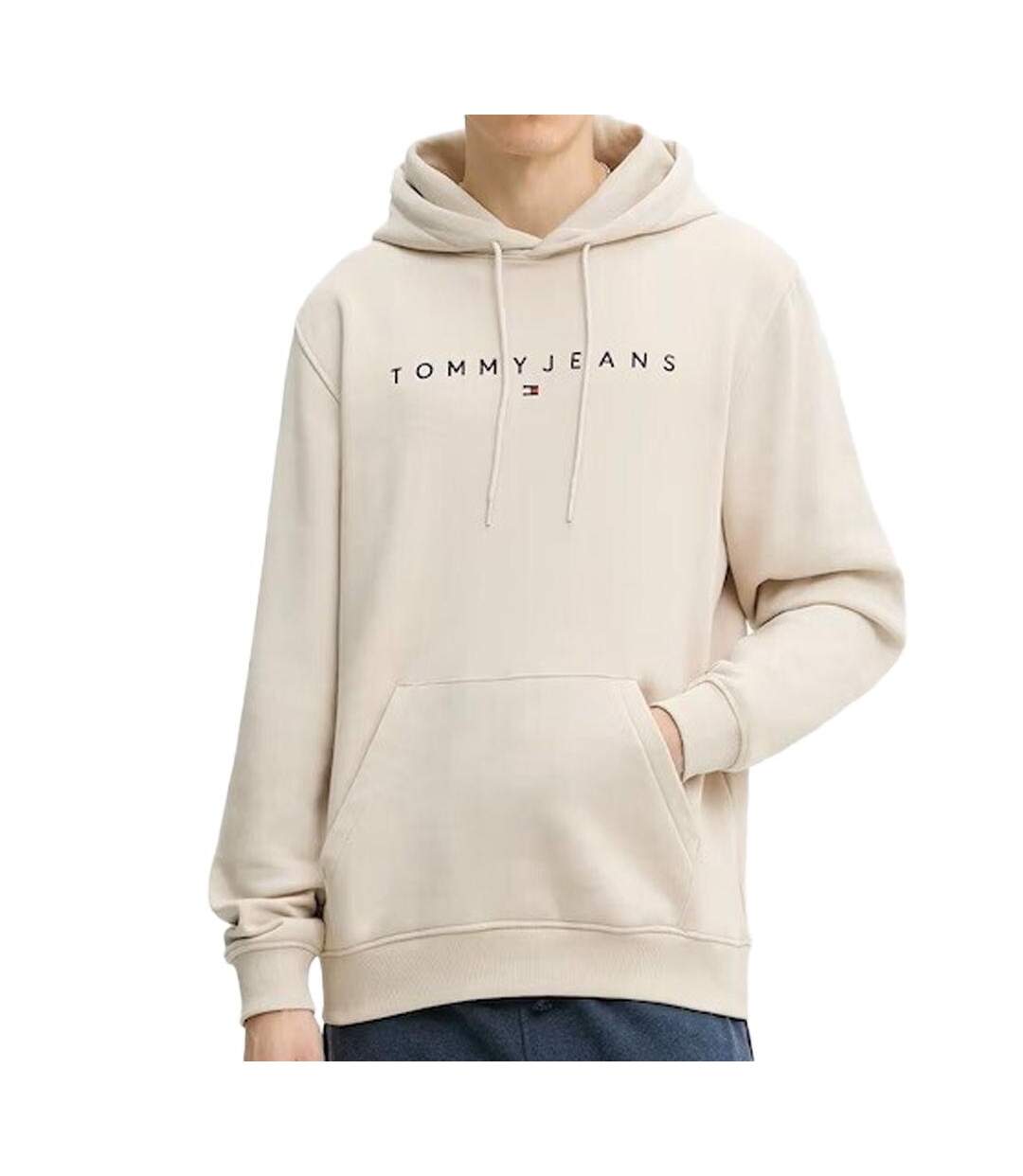 Sweat beige homme tommy hilfiger tjm reg linear-1