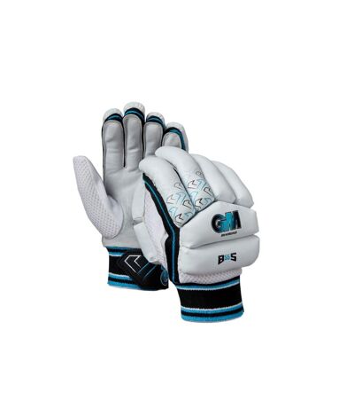 Gunn And Moore Unisex Adult Diamond Leather Palm 2024 Right Hand Batting Glove (White/Black) - UTCS1992