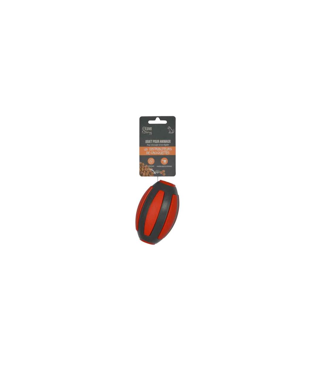 Jouet pour Chien Distributeur Ovale 10cm Rouge-4