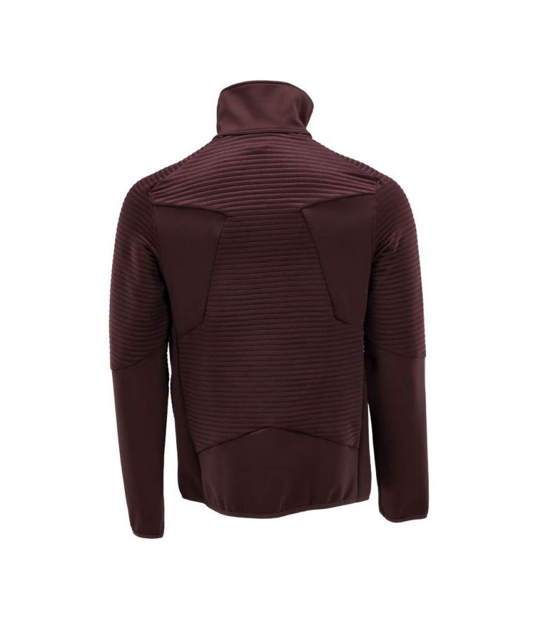 Mens Customised Striped Fleece Jacket Bordeaux Mascot-2
