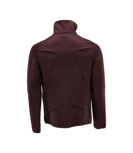 Mens Customised Striped Fleece Jacket Bordeaux Mascot