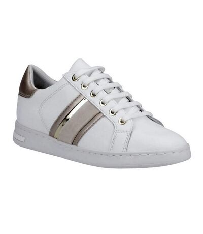 Womens/ladies jaysen trainers white/gold Geox