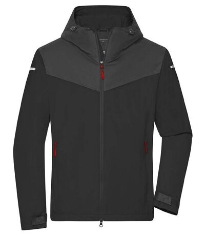 Veste 4 saisons softshell - Homme - JN1180 - noir et carbone et rouge