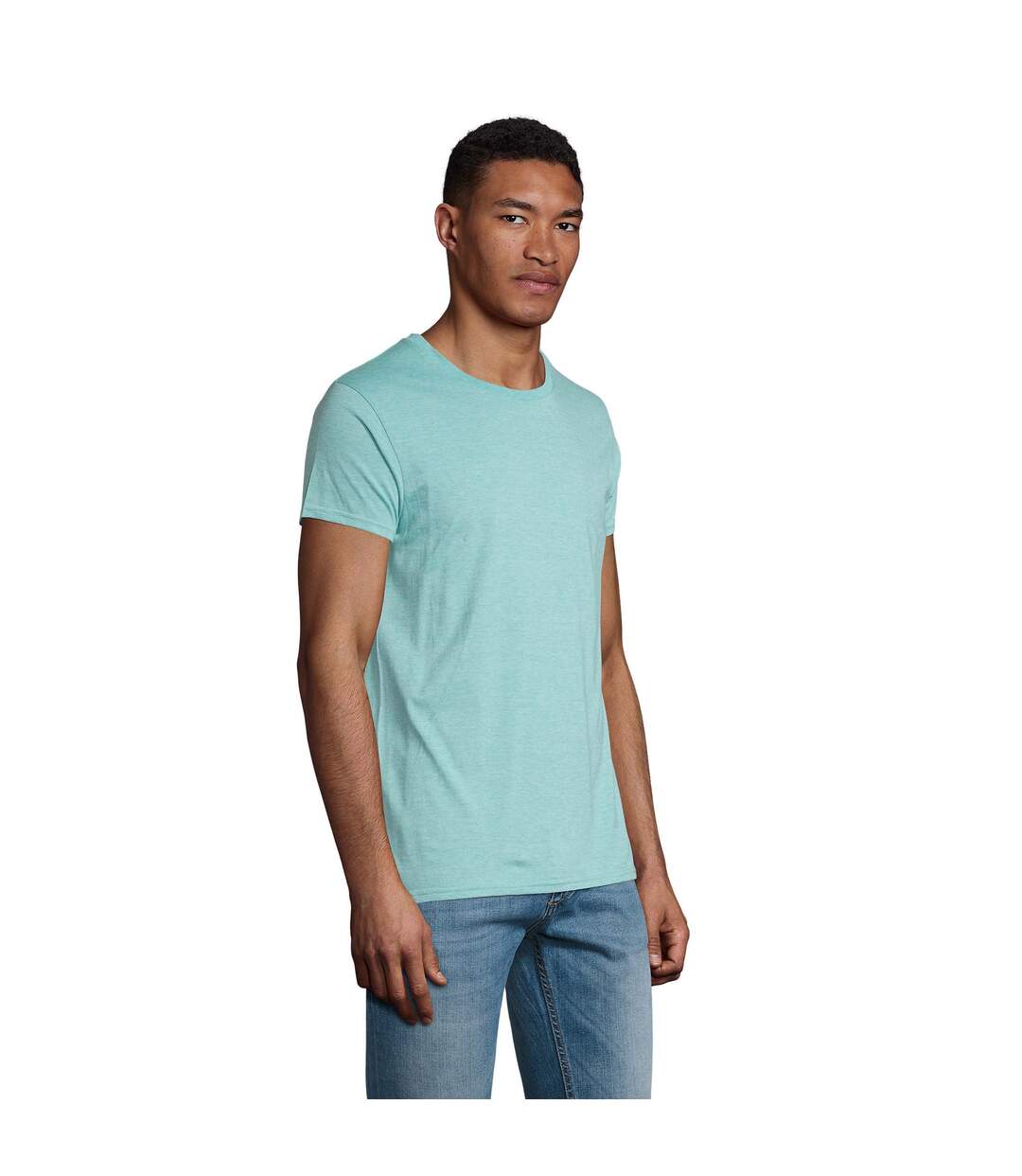 T-shirt Crusader Homme Vert Clair Chiné SOLS-1