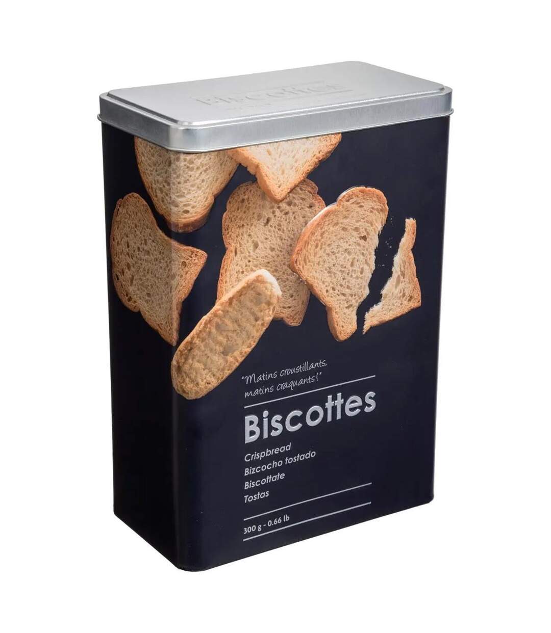 Boîte à Biscottes Relief II 24cm Noir-1