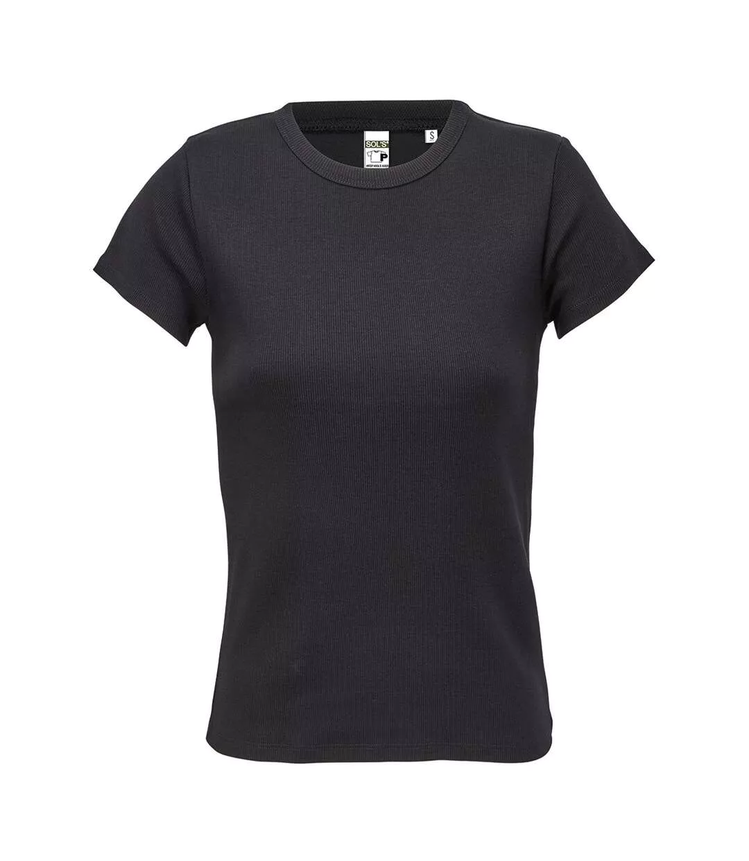 Womens/ladies Sara T-shirt Deep Black SOLS-1