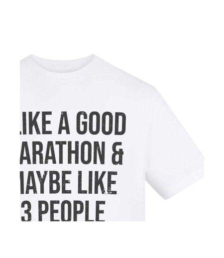 Mens I Like A Good Marathon T-shirt White AWD