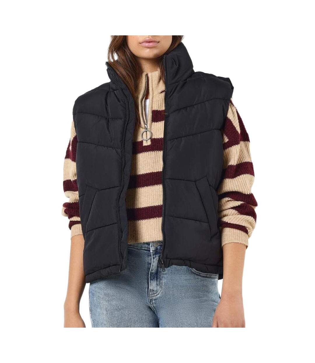 Doudoune sans manches noir femme noisy may dalcon-1