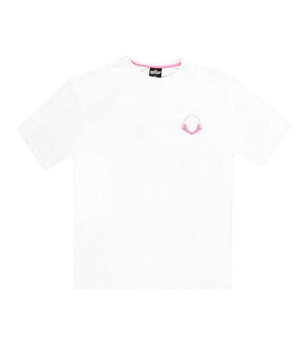 Womens/ladies Spider Gwen T-shirt White Pink Spider-Man-1