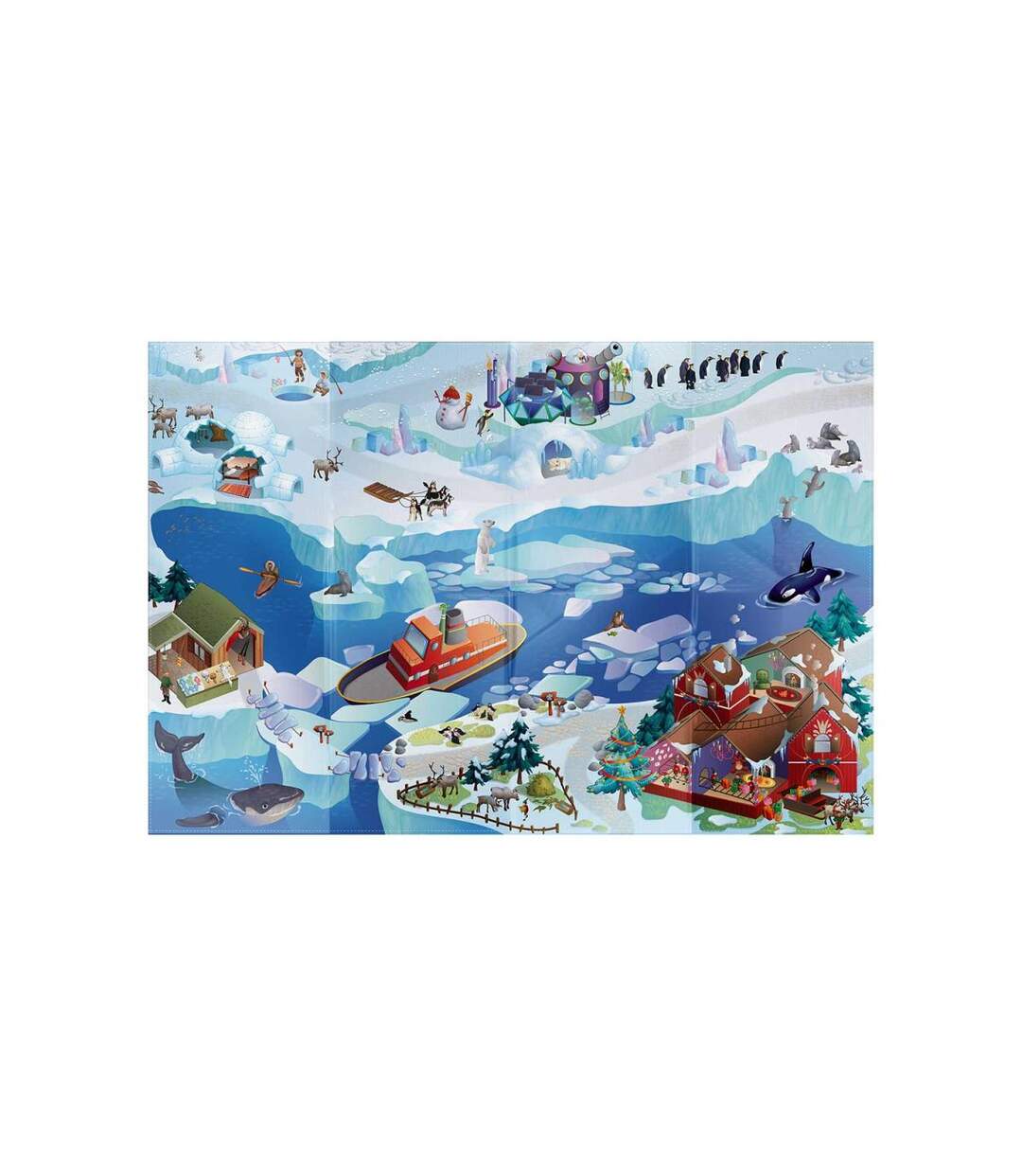 Tapis salon et chambre tissé motif enfant NAPPE BANQUISE A-1