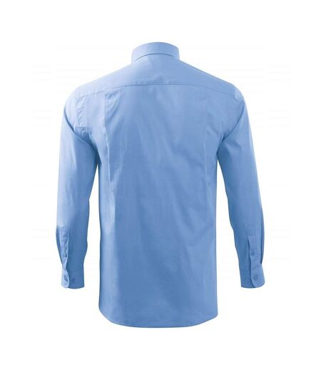 Chemise Manches Longues Motif/style Uni Homme Bleu Malfini