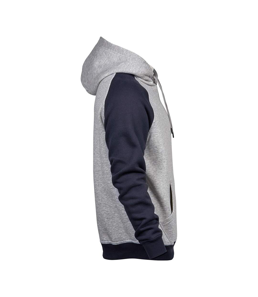 Tee Jays Mens Two Tone Raglan Hooded Sweatshirt (Heather Gray/Navy) - UTPC3428-4