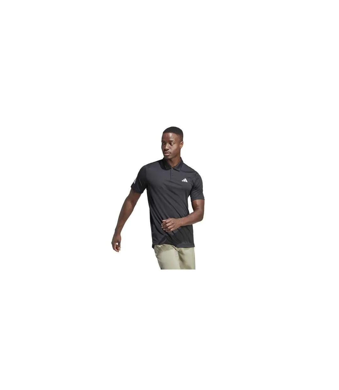 Polo Motif/style 3 Rayures Club Homme Noir Blanc Adidas-1