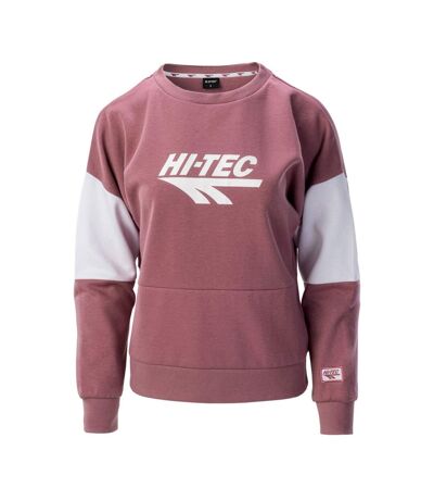 Sweat pere femme rose clair vif / blanc Hi-Tec