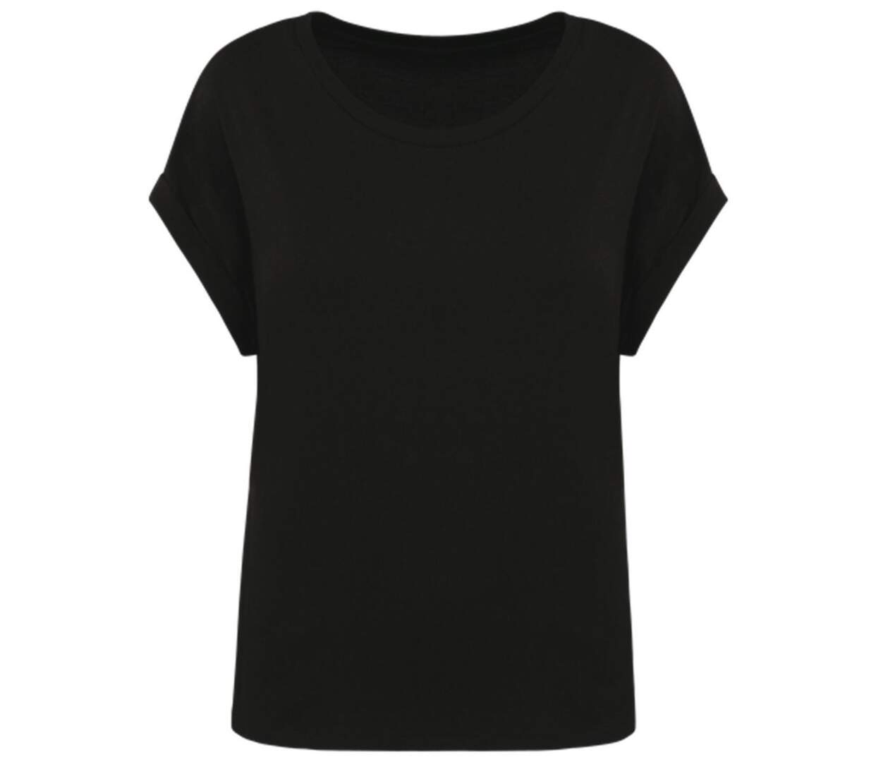 T-shirt écoresponsable manches à revers - Femme - PAT309 - noir-1