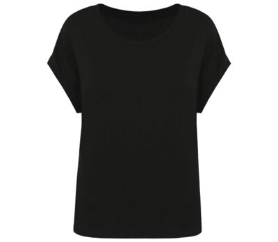 T-shirt écoresponsable manches à revers - Femme - PAT309 - noir
