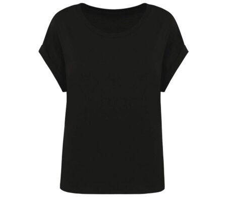 T-shirt écoresponsable manches à revers - Femme - PAT309 - noir