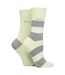 2 Pack Ladies Striped and Plain Bamboo Socks - Soft Breathable Everyday Comfort-1