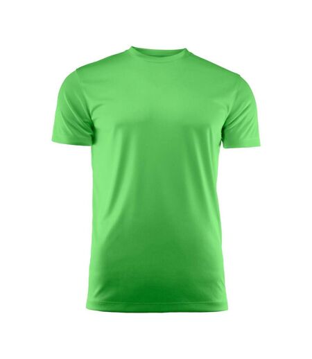 Mens Run Active T-shirt Lime Printer RED