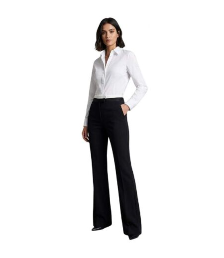Pantalon De Smoking Motif/style Évasé Femme Noir Off White