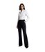 Pantalon De Smoking Motif/style Évasé Femme Noir Off White-4