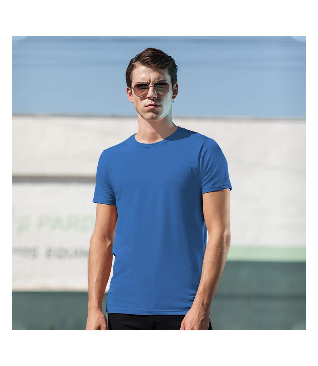 T-shirt manches courtes feel good homme bleu Skinni Fit