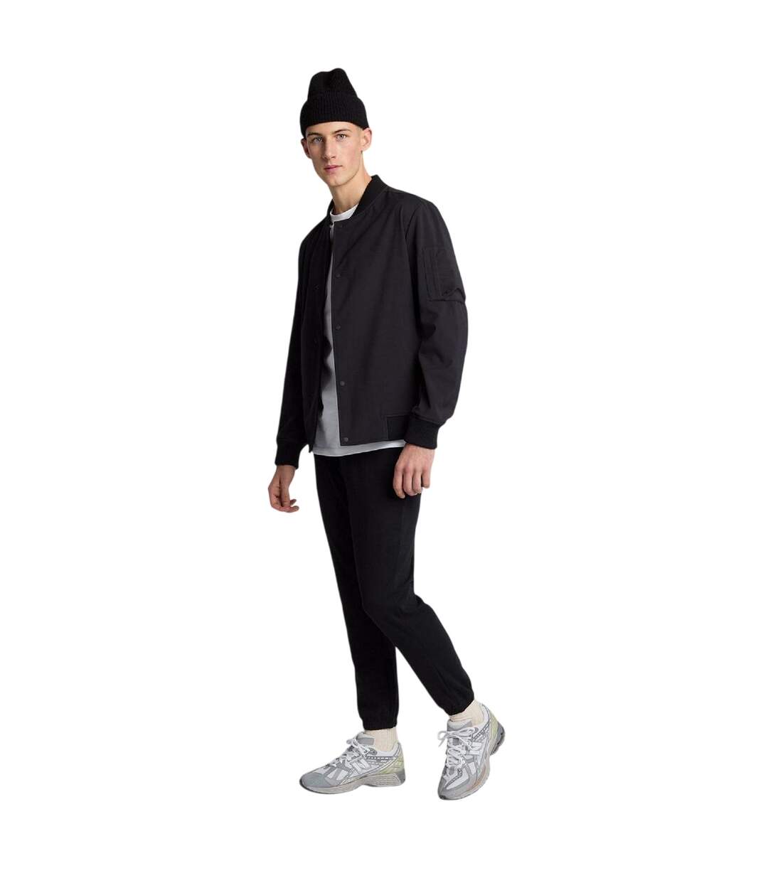 Mens Ribbed Waistband Sweatpants Black Lyle & Scott-4