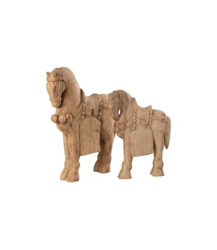 Statuette Déco en Bois Cheval 37cm Naturel