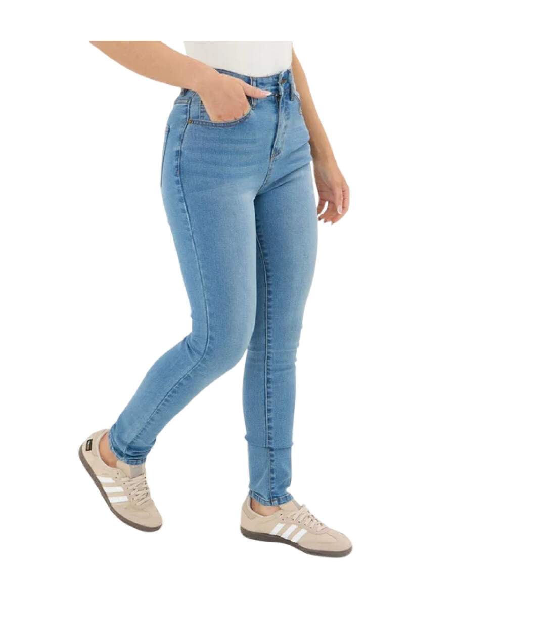 Womens/ladies Denim Skinny Jeans Mid Wash I Saw It First-4