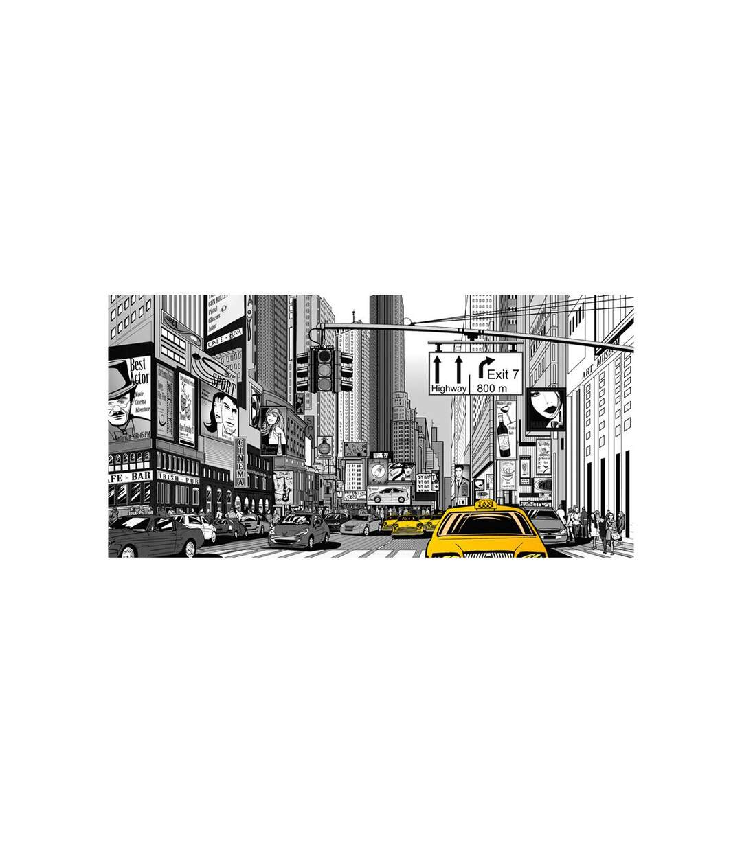 Papier Peint XXL BD Taxis Jaunes à New York 270x550cm-2