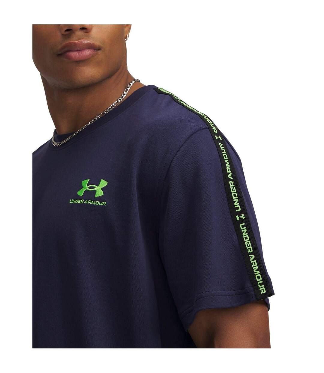 T-shirt Motif/style Icône Homme Bleu Marine Vert Vif Under Armour-3
