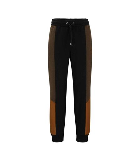 Mens Lamont Colour Block Slim Jogging Bottoms Green Boss