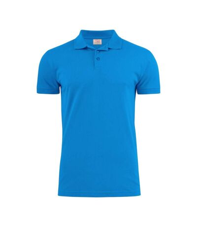 Mens Surf Stretch Polo Shirt Ocean Blue Printer