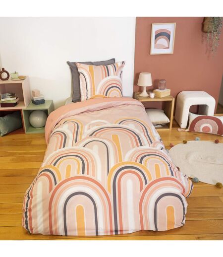 Parure de lit LOVE pur coton rose Taie 63x63 cm