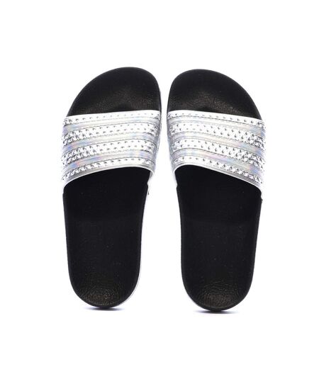 Claquettes noires/argent femme adidas adilette