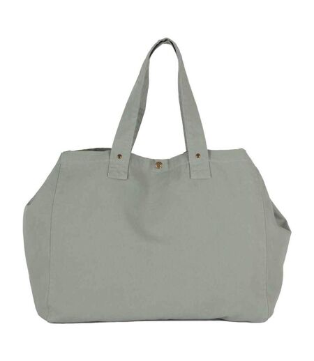 Washed Cotton Shopper Bag One Size Green Clay Kimood