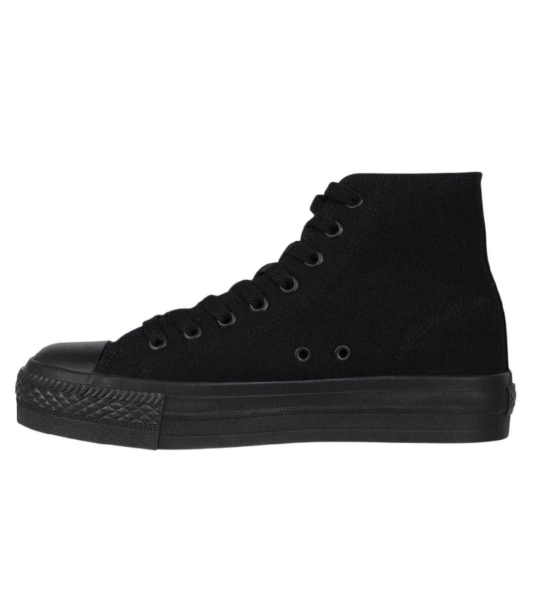 Womens/ladies Canvas High-top Platform High Top Trainers Black SoulCal-3