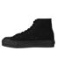 Womens/ladies Canvas High-top Platform High Top Trainers Black SoulCal-3