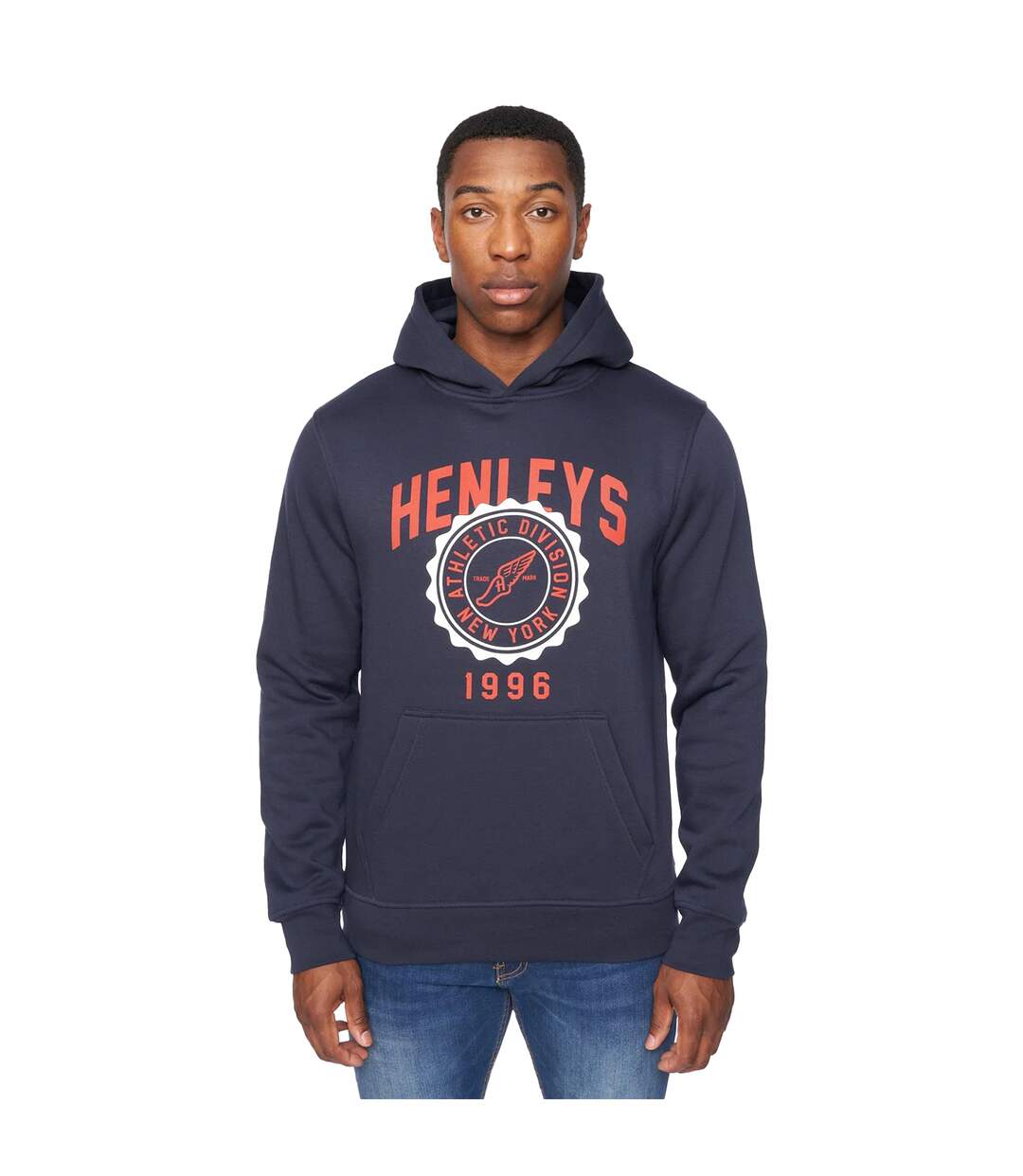 Mens tipton hoodie navy Henleys-1