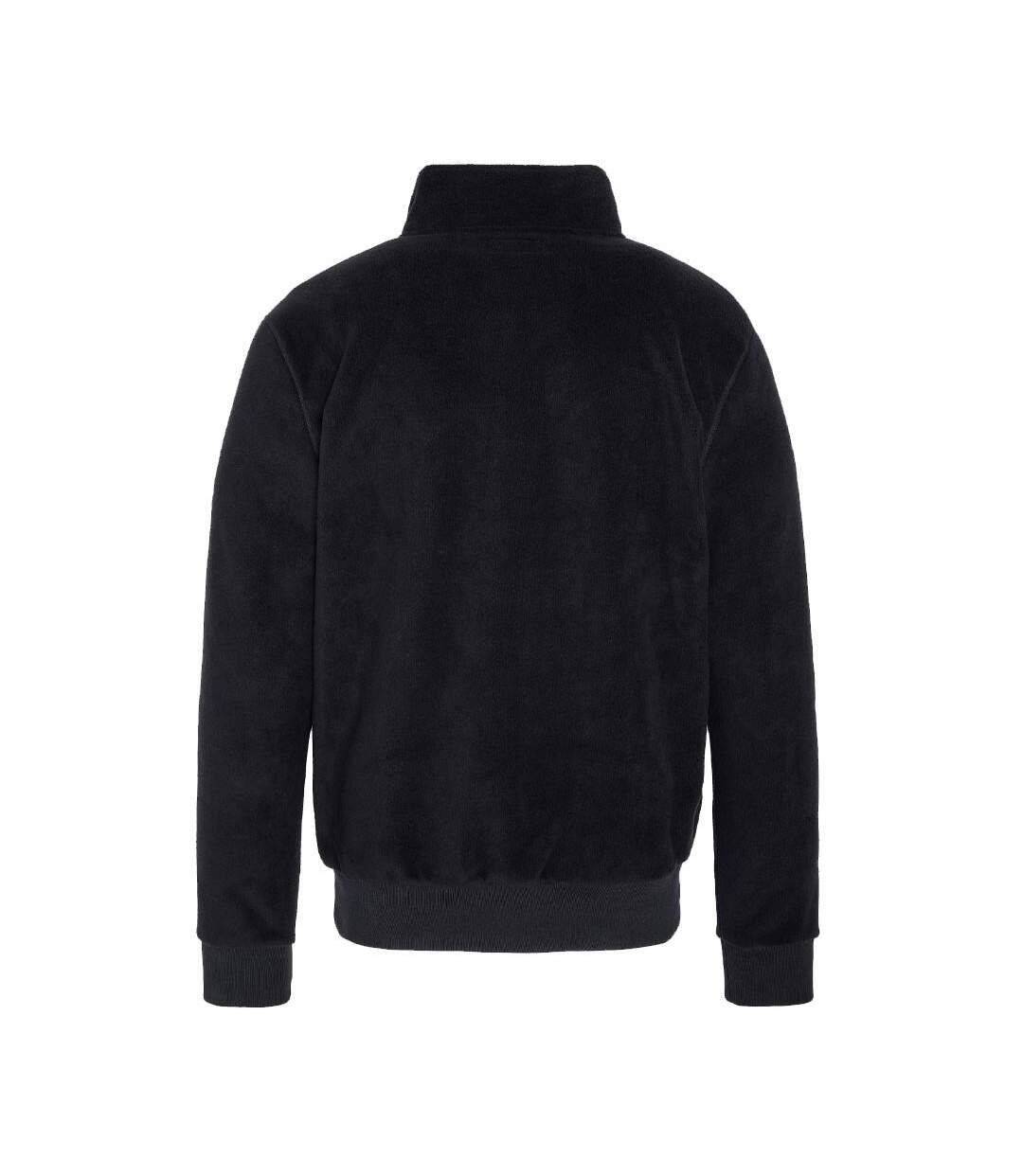 Sweat polaire noir homme schott half zipped-2